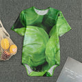 Green Cabbage Print Men's Bodysuit
