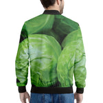 Green Cabbage Print Men's Bomber Jacket