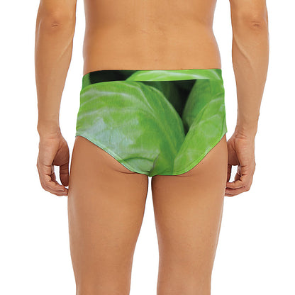 Green Cabbage Print Men's Briefs