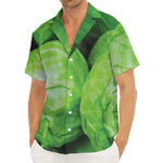 Green Cabbage Print Men's Deep V-Neck Shirt