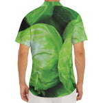 Green Cabbage Print Men's Deep V-Neck Shirt