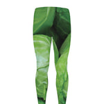 Green Cabbage Print Men's leggings