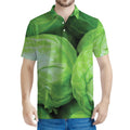 Green Cabbage Print Men's Polo Shirt