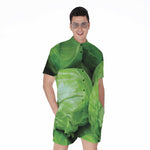 Green Cabbage Print Men's Rompers
