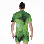 Green Cabbage Print Men's Rompers