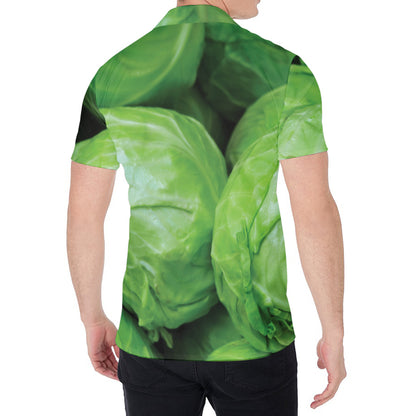 Green Cabbage Print Men's Shirt