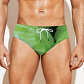 Green Cabbage Print Men's Swim Briefs
