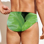 Green Cabbage Print Men's Swim Briefs