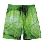 Green Cabbage Print Men's Swim Trunks