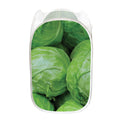 Green Cabbage Print Mesh Laundry Hamper