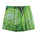 Green Cabbage Print Mesh Shorts
