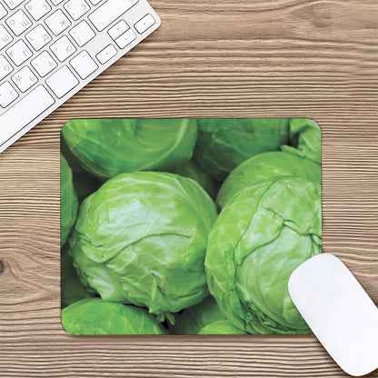 Green Cabbage Print Mouse Pad