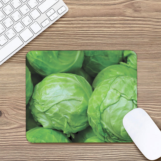 Green Cabbage Print Mouse Pad