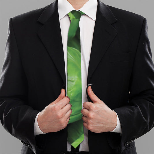 Green Cabbage Print Necktie