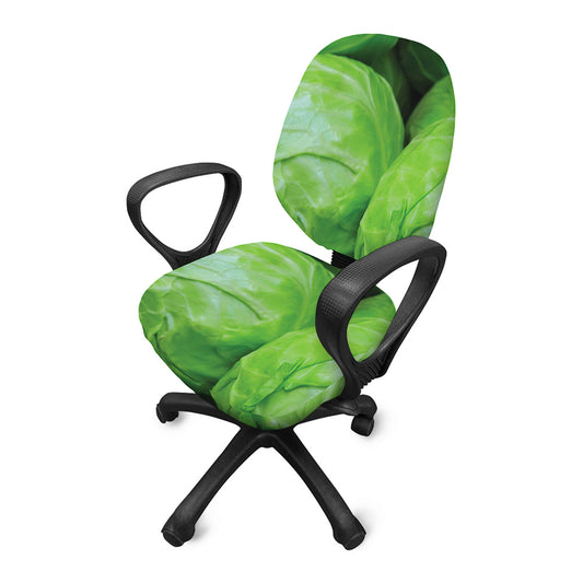 Green Cabbage Print Office Chair Cover
