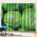 Green Cabbage Print Pencil Pleat Curtains