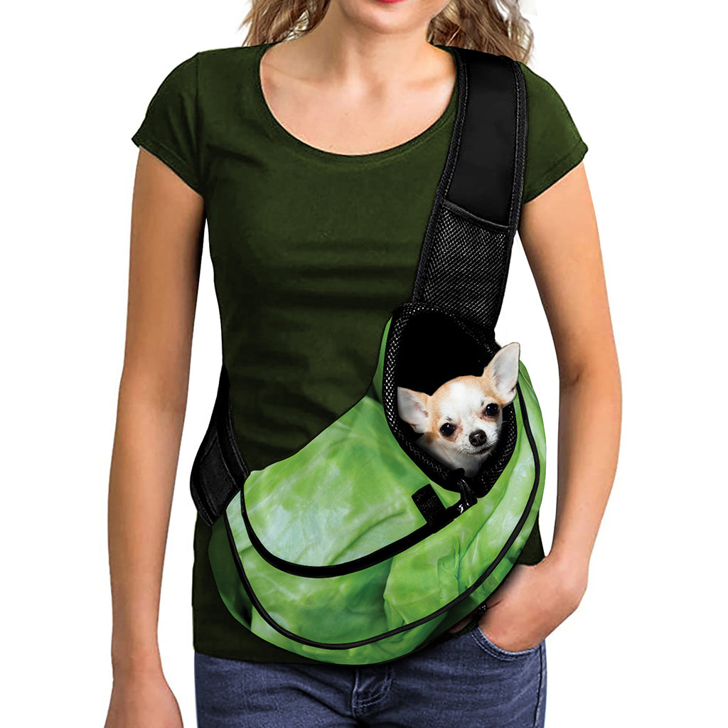 Green Cabbage Print Pet Sling Carrier