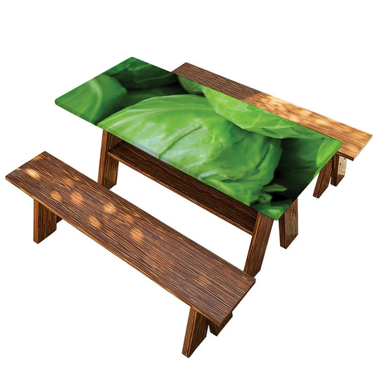 Green Cabbage Print Picnic Table Cover