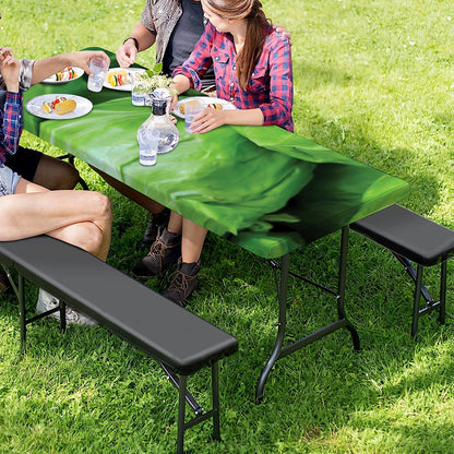 Green Cabbage Print Picnic Table Cover