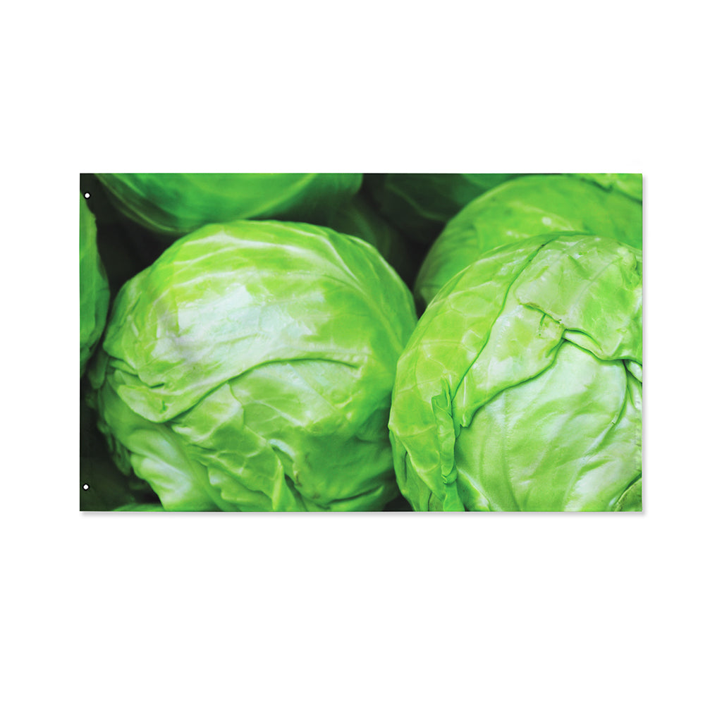 Green Cabbage Print Polyester Flag