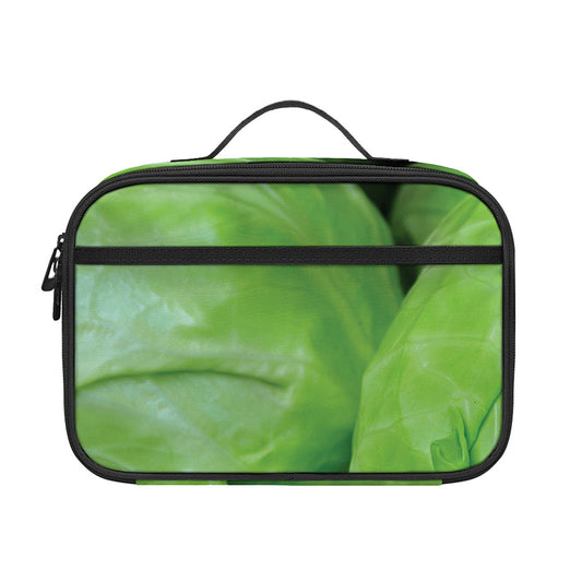 Green Cabbage Print Portable Lunch Bag