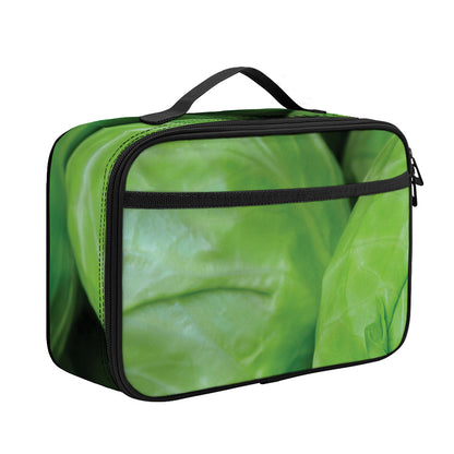 Green Cabbage Print Portable Lunch Bag