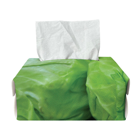 Green Cabbage Print Rectangle Tissue Box Cover