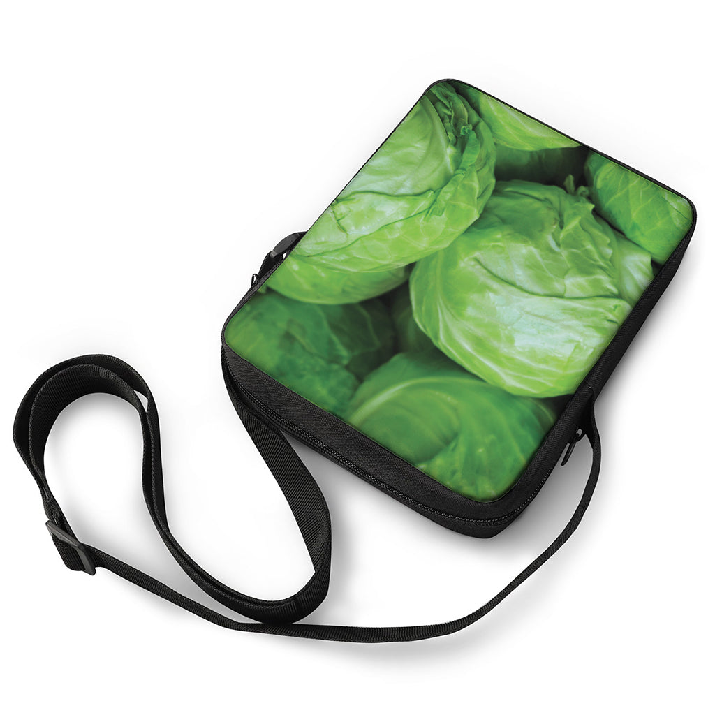 Green Cabbage Print Rectangular Crossbody Bag