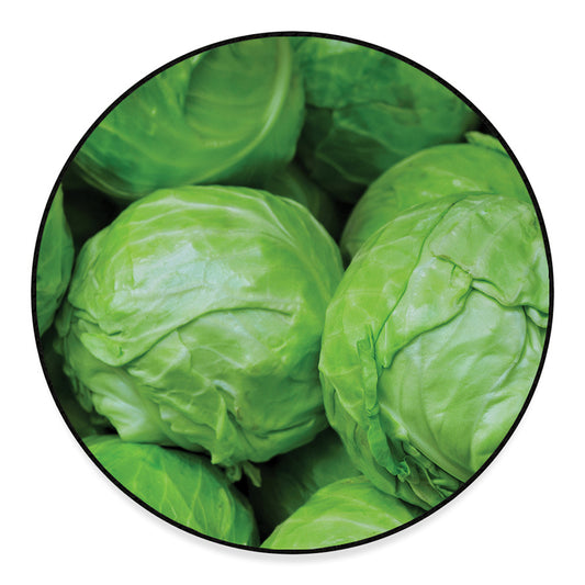 Green Cabbage Print Round Floor Mat