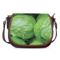 Green Cabbage Print Saddle Bag