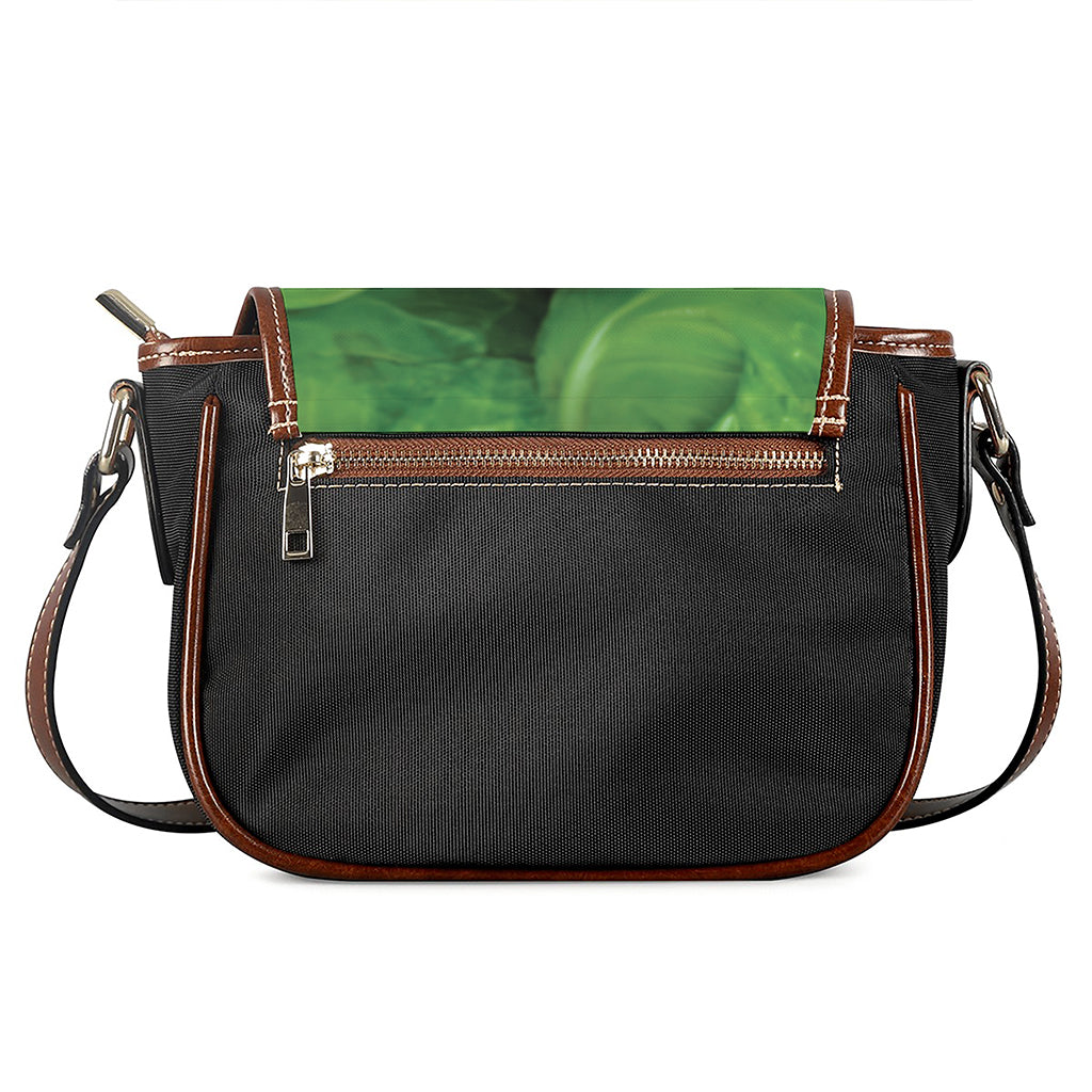 Green Cabbage Print Saddle Bag