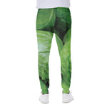 Green Cabbage Print Scuba Joggers