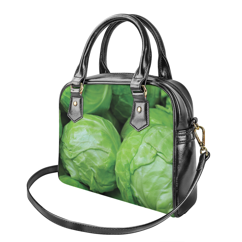 Green Cabbage Print Shoulder Handbag
