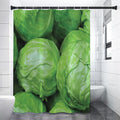 Green Cabbage Print Shower Curtain