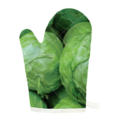 Green Cabbage Print Single Oven Mitt