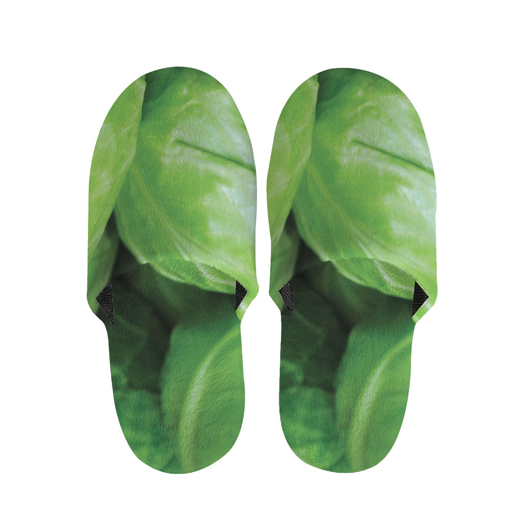 Green Cabbage Print Slippers