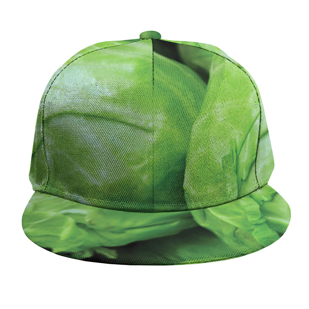 Green Cabbage Print Snapback Cap