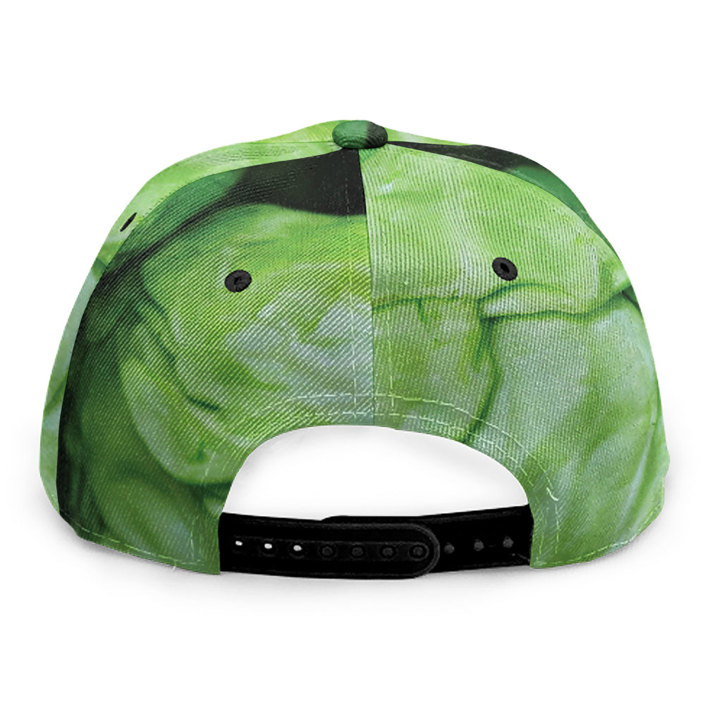 Green Cabbage Print Snapback Cap
