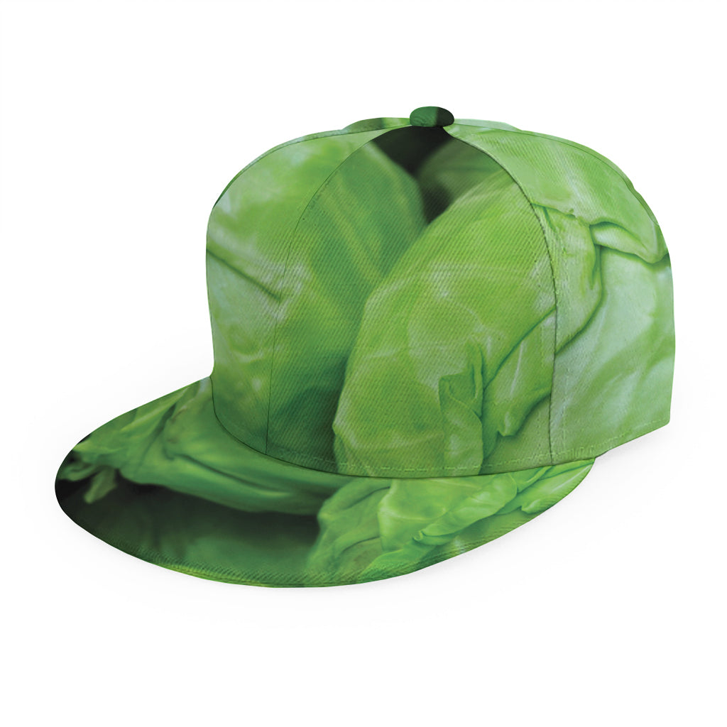 Green Cabbage Print Snapback Cap
