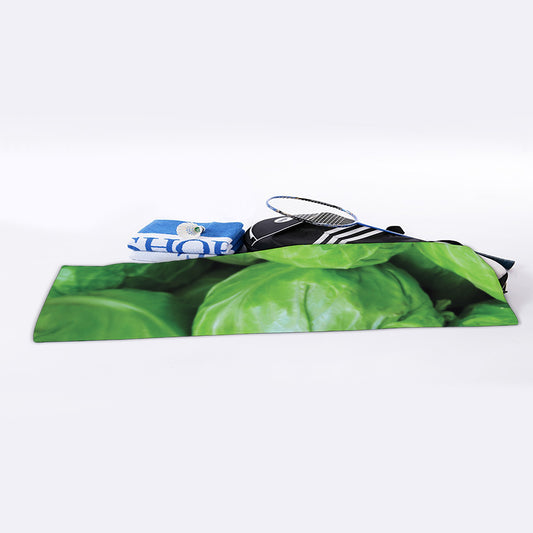 Green Cabbage Print Sports Towel