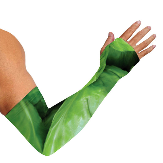 Green Cabbage Print Sun Protection Arm Sleeves