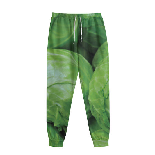 Green Cabbage Print Sweatpants