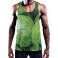Green Cabbage Print Men's Workout Tank Top