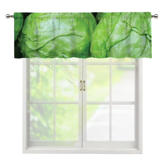 Green Cabbage Print Window Valance