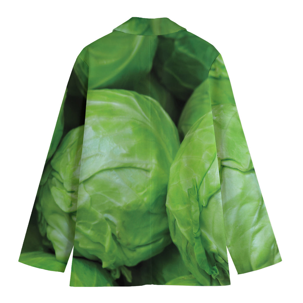 Green Cabbage Print Women's Blazer