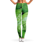 Green Cabbage Print Women's Leggings