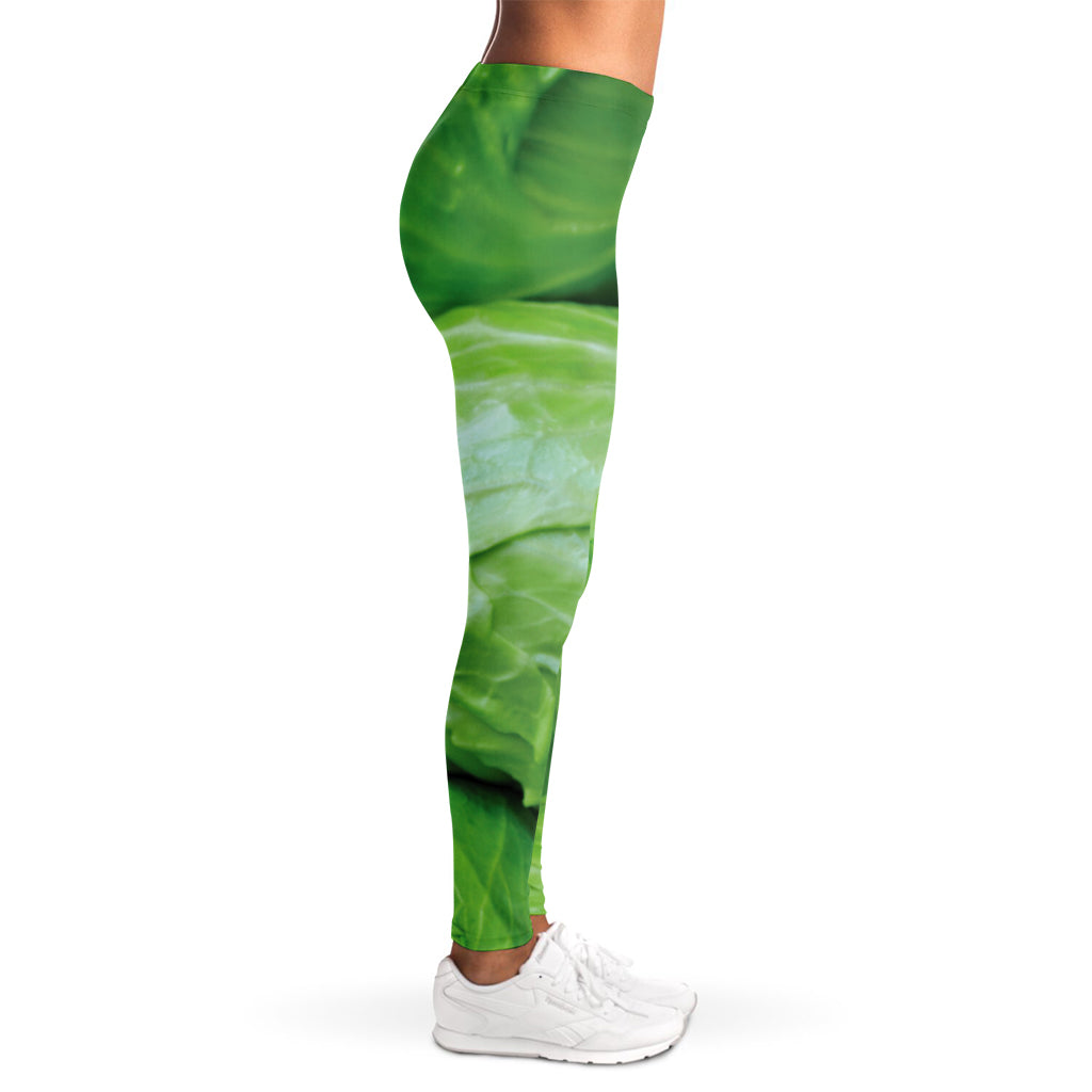 Green Cabbage Print Women's Leggings