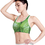 Green Cabbage Print Women's Sports Bra
