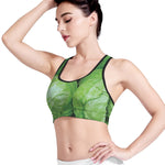Green Cabbage Print Women's Sports Bra