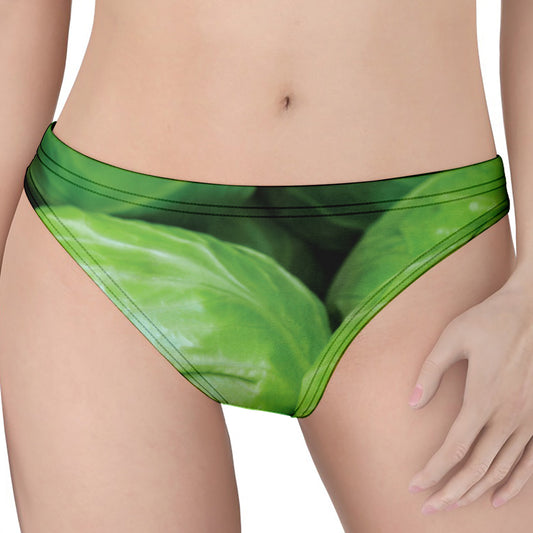 Green Cabbage Print Women's Thong